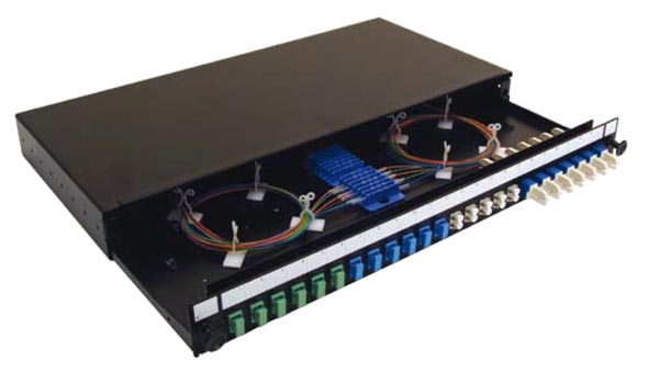 Panel extraíble de 1U con 24 puertos SC, LC o EC2000